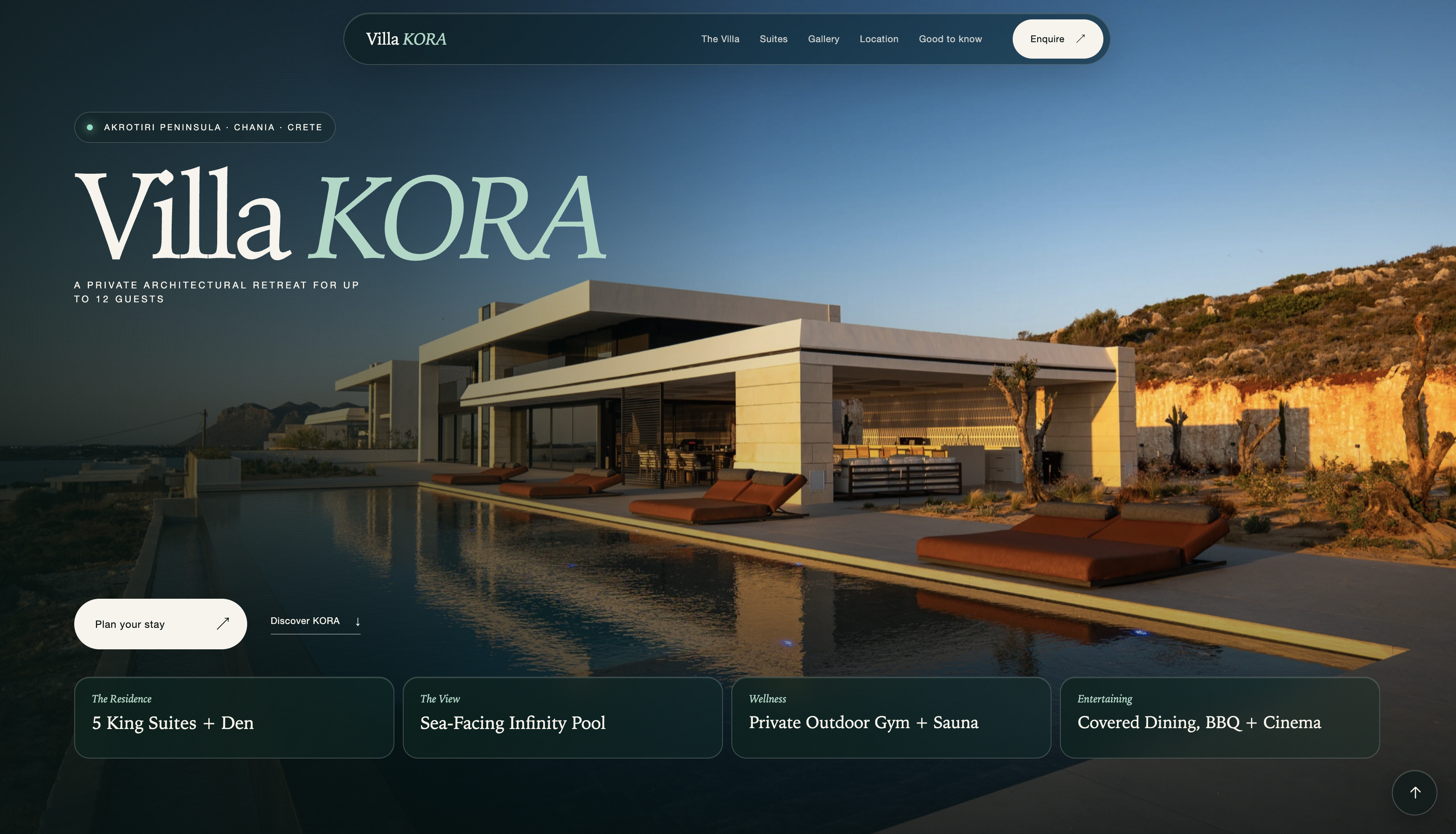 Preview of the Villa KORA website